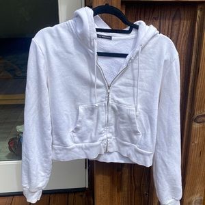 White cropped brandy Melville hoodie